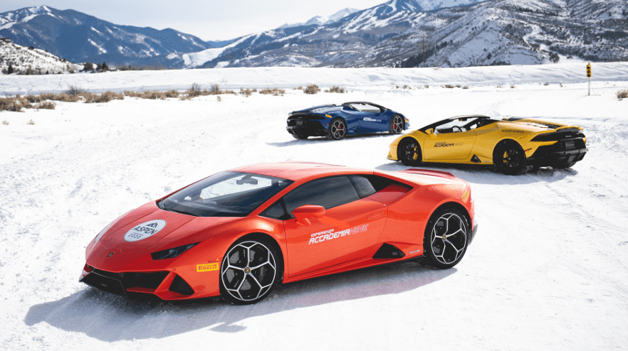 supercars on winter